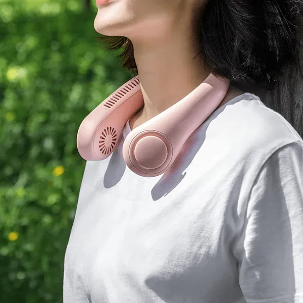Portable Neck Fan - Hands-free cooling device for summer